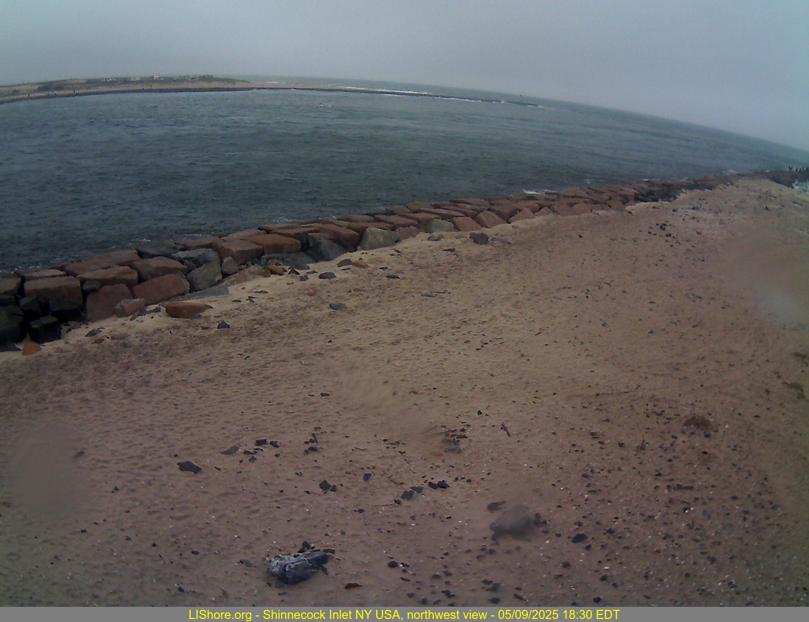 Live webcam image of Shinnecock Inlet northwest view